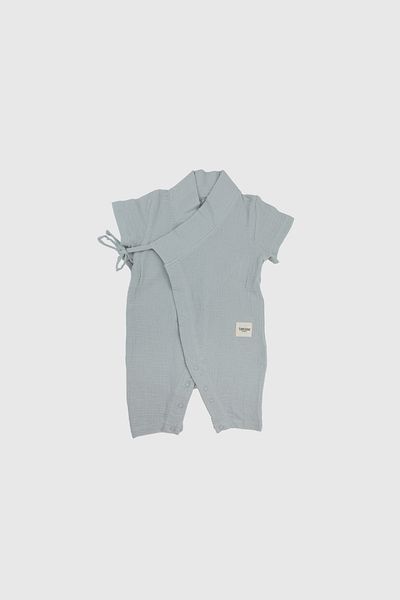 Totzee Muslin Long Kimono Jumpsuit Fog Gray