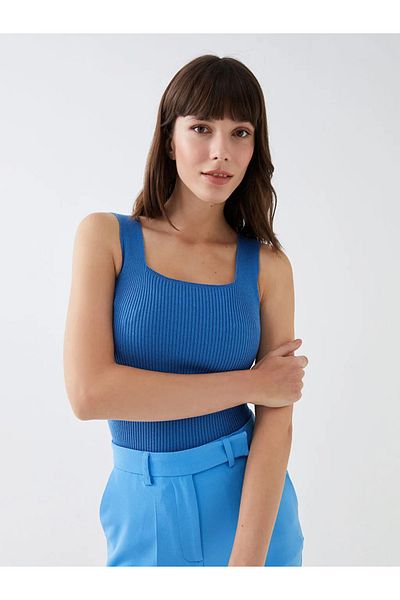 LC Waikiki Vision Square Collar Plain Crop Γυναικεία Πλεκτά Αθλητής