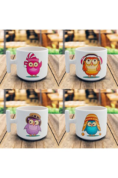 YG REKLAM Annerler Gününe T Kulp Nescafe Fincan Takımı Baykuş Baskılı