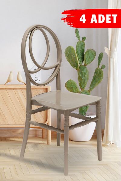 SANDALİE 4 Adet Phoenix Cappucino Sandalye / Balkon-bahçe-mutfak