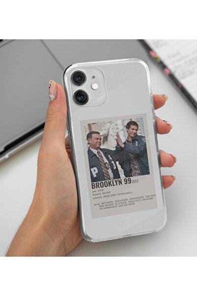 Flashy Shop حافظة شفافة بتصميم ملصق بسيط متوافقة مع هاتف Iphone 11 Brooklyn 99