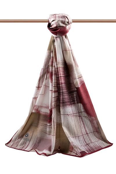 Vissona Şal de mătase Medina de lux Roşu Claret-1
