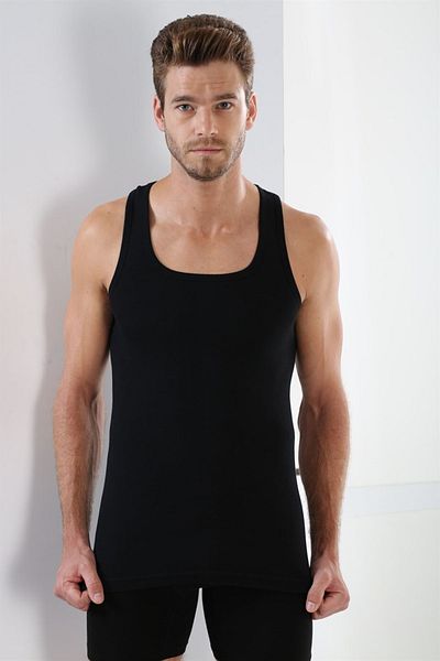 Arma Yıldız Men's Cotton Athlete Rambo Singlet Black 3 Pack