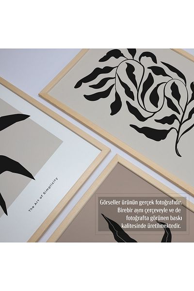 HOMEPACK Σετ ζωγραφικής 4 τεμαχίων με φυσικό ξύλινο πλαίσιο D-009