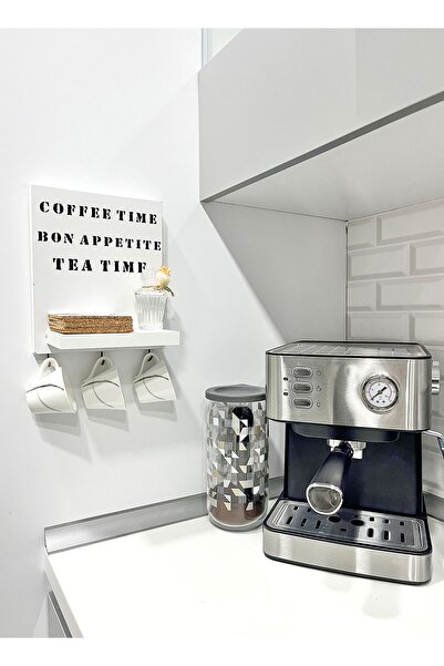 CARNİELLA Kahve Köşesi Raflı Fincan Askılığı Mutfak Askısı