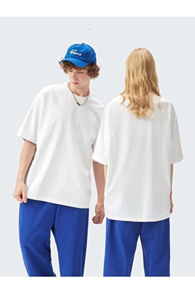 İsaac Set de 2 tricouri oversize albe unisex