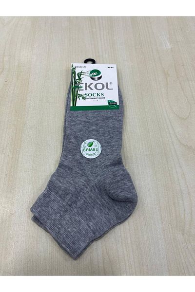 EKOL SOCK'S Мъжки сиви бамбукови чорапи до глезена, чифт от 6 броя
