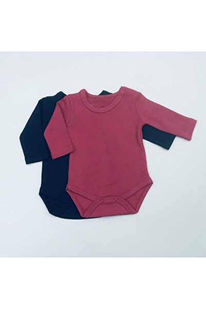 Kidaxi قطن ممشط بلونين في واحد بأكمام طويلة بادي زيبيني مع مشابك تثبيت