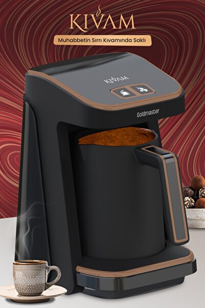 GOLDMASTER Kıvam Siyah Kahve Geniş Hazneli Akıllı Yerleştirme Patentli Türk Kahve Makinesi