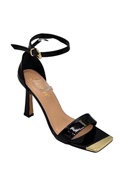 DUYGUSHOESBAG حذاء نسائي بكعب من الجلد اللامع بحزام واحد
