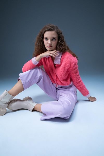 DeFacto Cool Regular Fit Polo Neck Plush Knitwear Cardigan