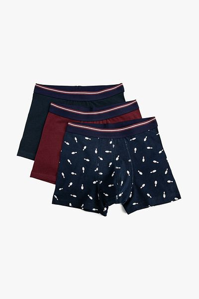 Koton Boy's Navy Blue Patterned Boxer 3SLM90024MK