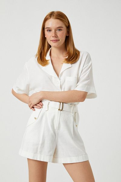 Koton Women's Off White Shirt 3SAK60058PW