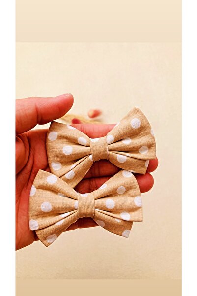 seyranat 2-Piece Brown White Polka Dot Quality Elastic Girl's and Baby's Bow ...