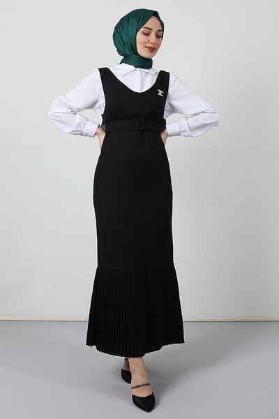 Giza Giyim Πλισέ Ζώνη Gilet Μαύρο