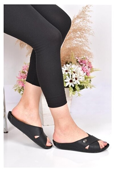 ARYAN 086 Μαύρες Γυναικείες Ορθοπεδικές Παντόφλες