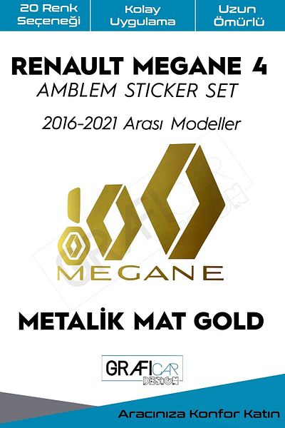 GRAFİCAR Set de autocolante pentru acoperirea emblemei Renault Megane 4
