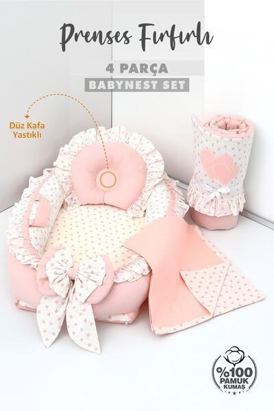 Umaybebek 4 Parça - Bebek Uyku Yatağı, Baş Yastık, Bebek Pikesi, Yorganı 0-2 Yaş - %100 Pamuk