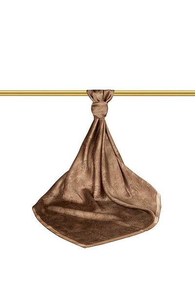 Bursa İpek Dark Stone Brush Silk Scarf