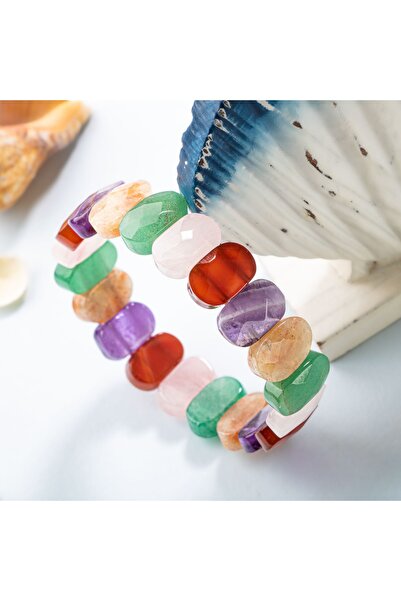 Deniz Doğal Taş Certified Aries Natural Stone Wide Cut Women's Bracelet