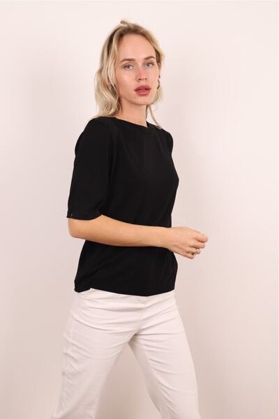 novon Damla Sırt Detaylı Premium Merserize Triko Bluz/ T-shirt