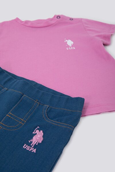 U.S. Polo Assn. Small Color Detail Pembe Bebek Tshirt Takım
