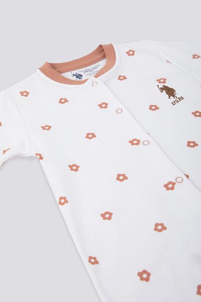 U.S. Polo Assn. Creamy Slenderness Cream Baby Jumpsuit