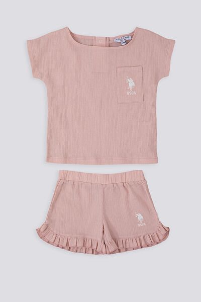 U.S. Polo Assn. U.S. Polo Assn Sweet Candy Chic Pink Baby T-shirt Set