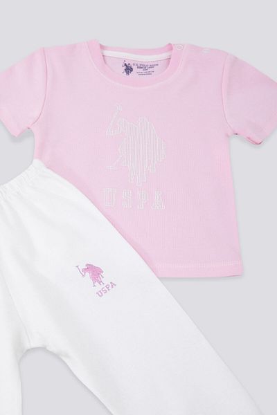 U.S. Polo Assn. Light Tones Pink Light Pink Baby T-shirt Set
