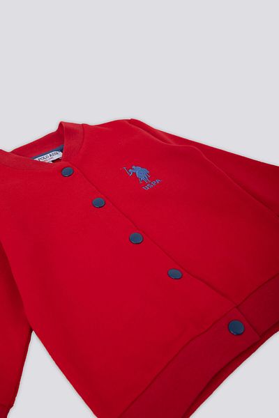 U.S. Polo Assn. Sparkle Red Baby Cardigan
