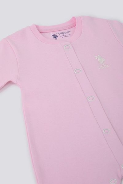 U.S. Polo Assn. قاعدة. بولو أسن جميلة بذلة الطفل الوردي الفاتح