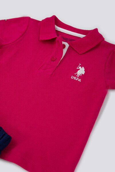 U.S. Polo Assn. Base. Polo Assn Creamy Intensity Pink Baby Cardigan