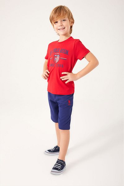 U.S. Polo Assn. Assn Team Crest Red Boy Bermuda Suit