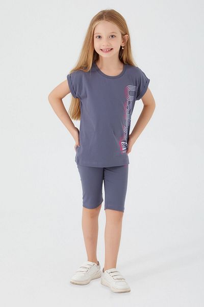 U.S. Polo Assn. Set colanți pentru fetiță, U.S. Polo Assn, albastru bleumarin scris violet