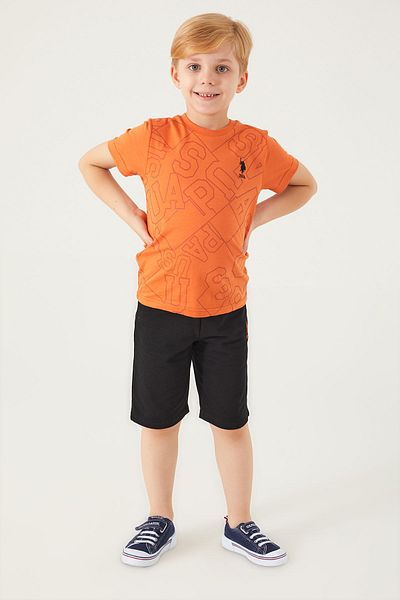 U.S. Polo Assn. U.S. Polo Assn Shaped Orange Boy Bermuda Suit