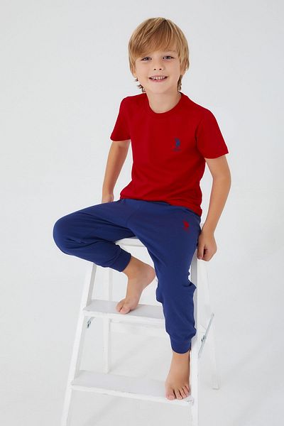 U.S. Polo Assn. Chirping Red Boy Short Sleeve Pajama Set