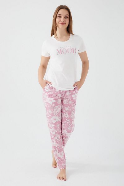 Arnetta Lovely Mood Cream Women's Short Sleeve Pajama Set