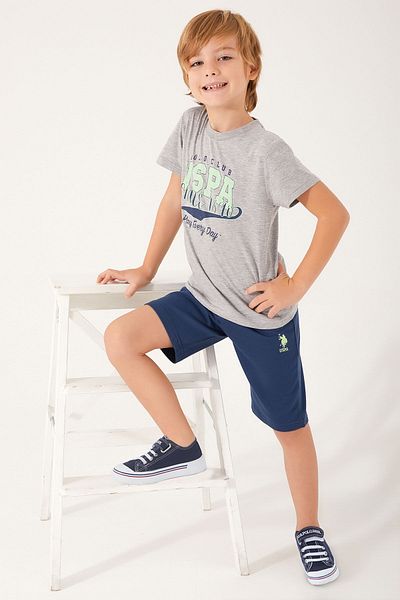U.S. Polo Assn. Play Every Day Gray Boy Bermuda Suit