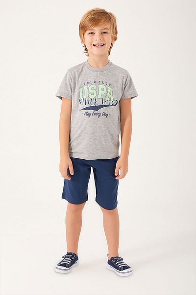 U.S. Polo Assn. Play Every Day Gray Boy Bermuda Suit