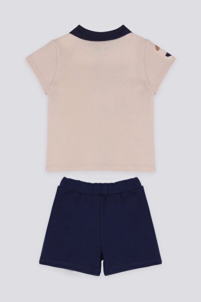 U.S. Polo Assn. U.S. Polo Assn Azure Cream Baby Polo Neck T-shirt Set