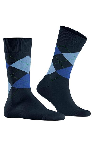 Burlington Herren Socken – König, Baumwolle, Rautenmuster, Logo-Emblem