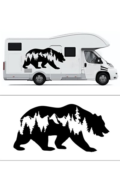 Melek Pazarı ملصق سيارة للطرق الوعرة بمناظر طبيعة غابة الدب مقاس 40 × 20 سم