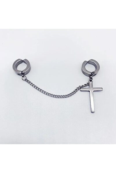 Köstebek Gothic Punk Harajuku Haçlı Wrap Manşet Sıkıştırmalı Fake Küpe