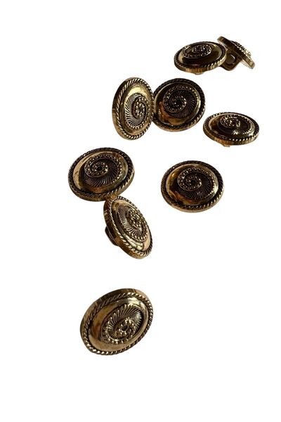 Mothu Merkez Girdap 1.4 Cm Küçük 10 Adet Vintage Düğme