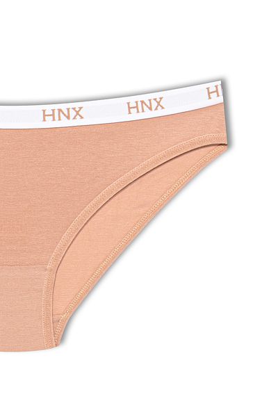 HNX Chiloți de damă cu elastic din jacquard din bumbac maro