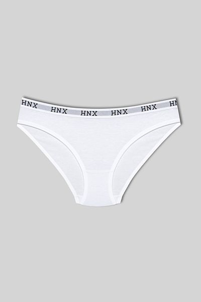 HNX Chiloți de damă cu elastic din jacquard din bumbac alb