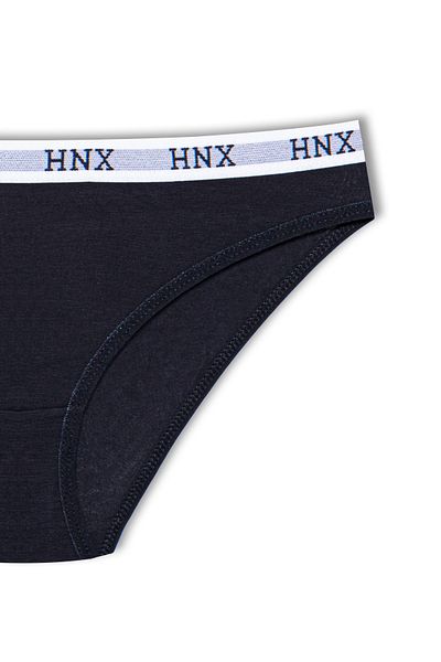 HNX Chiloți de damă cu elastic din jacquard din bumbac albastru bleumarin