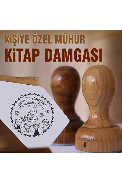 kaşematik Eg 24 Tesettürlü Öğretmen Aferin Mührü Ex Libris Kitap Damgası