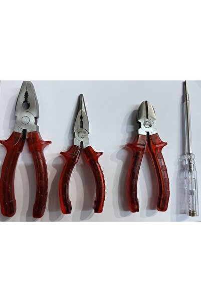 Emka 8 Mm Pense-6 Mm Yankeski-6 Mm Kargaburnu 3 Lü Set Pense Seti+elektrik Ko...