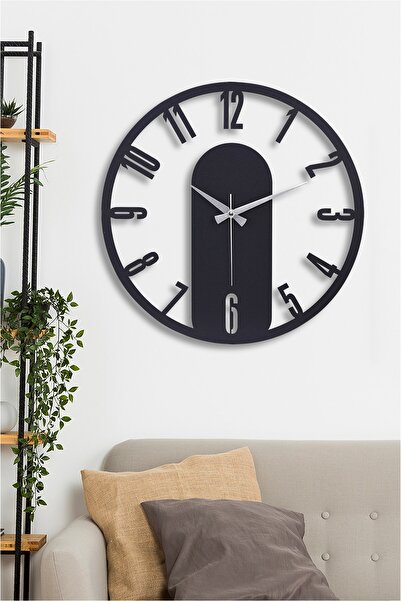 EMORES ساعة حائط زخرفية بآلية صامتة من مادة معدنية بطول 41 سم